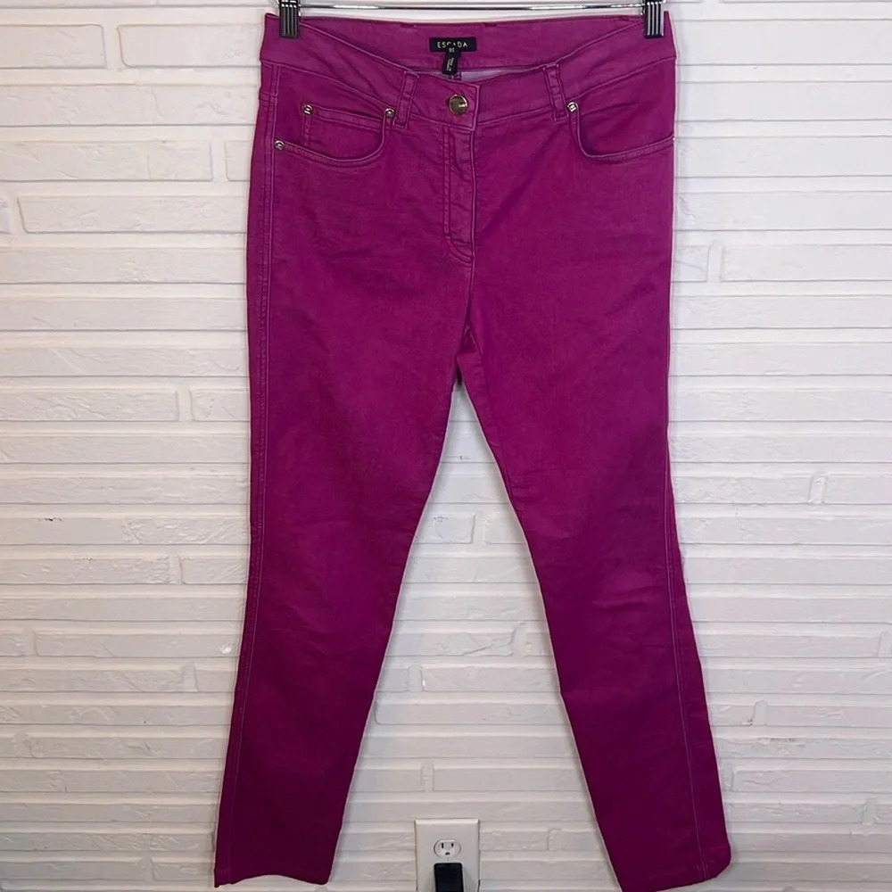 Escada Tourmaline Pink Mid Rise Skinny Jeans, Women’s Size 6